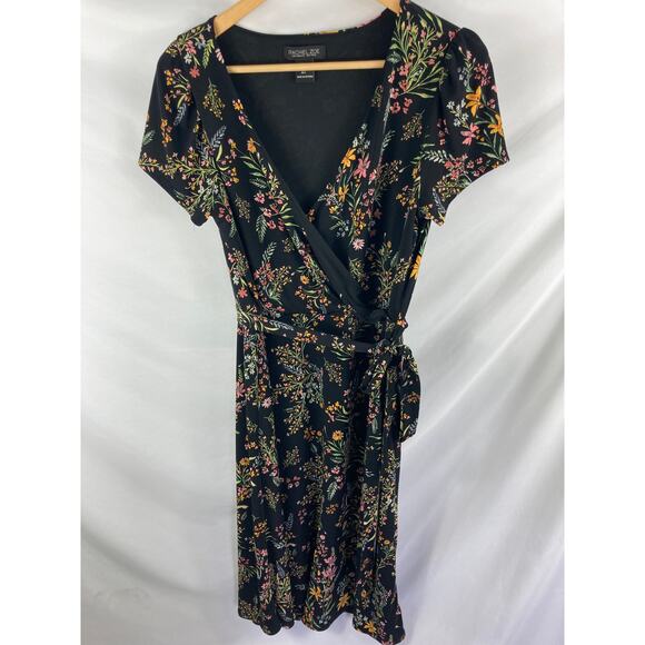 Rachel Zoe Floral Print Tie Waist Midi Dress Size Large - Picture 1 of 4